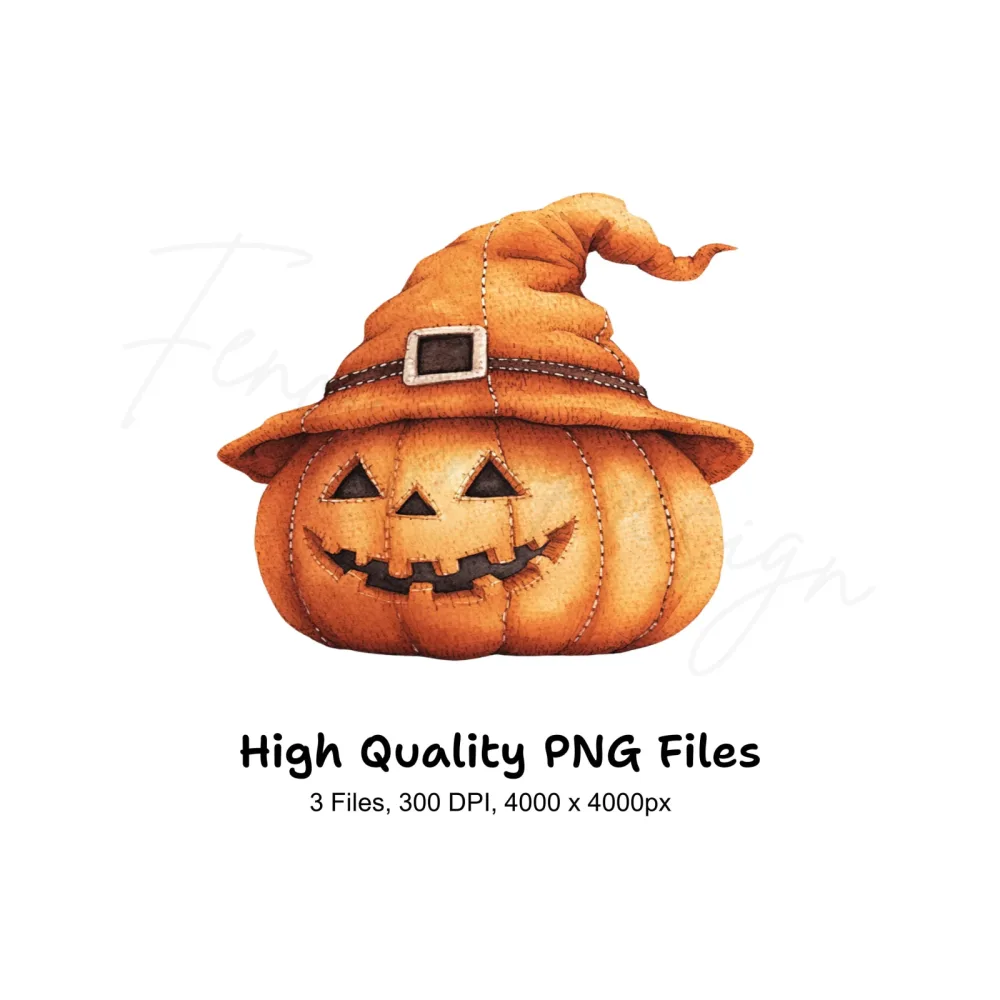 Spooky Halloween Pumpkins with Hats Clipart Bundle