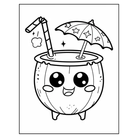 Kawaii Summer Coloring Pages