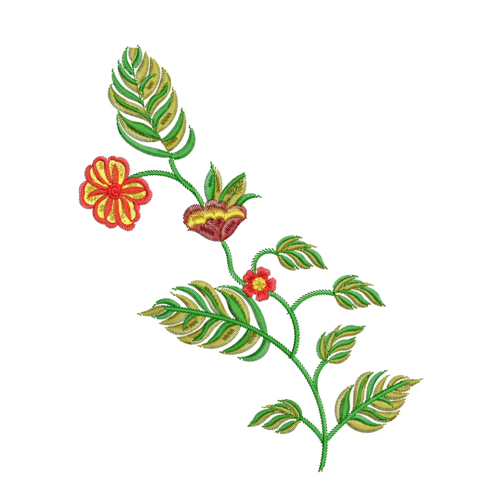 Branch Flower Embroidery Design