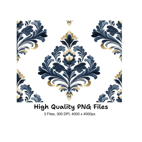 Vintage Damask Pattern Clipart Bundle