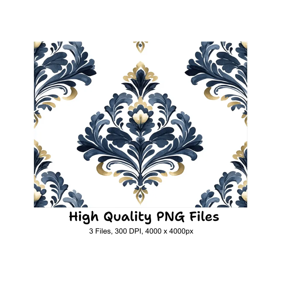 Vintage Damask Pattern Clipart Bundle