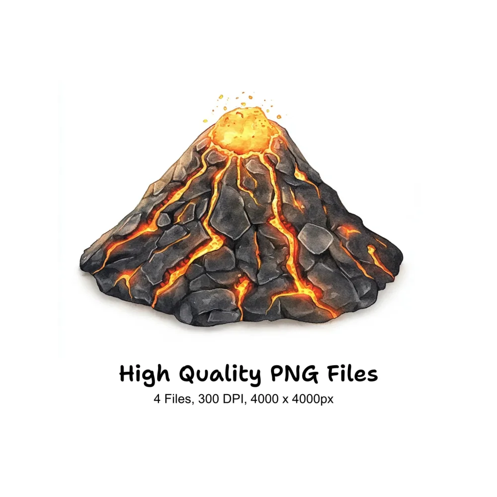 Volcano Eruption Clipart Bundle
