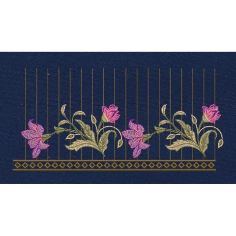 Floral Border Magnata Flower Embroidery Design