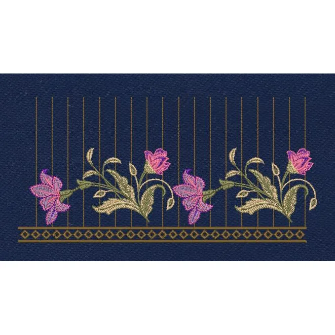 Floral Border Magnata Flower Embroidery Design