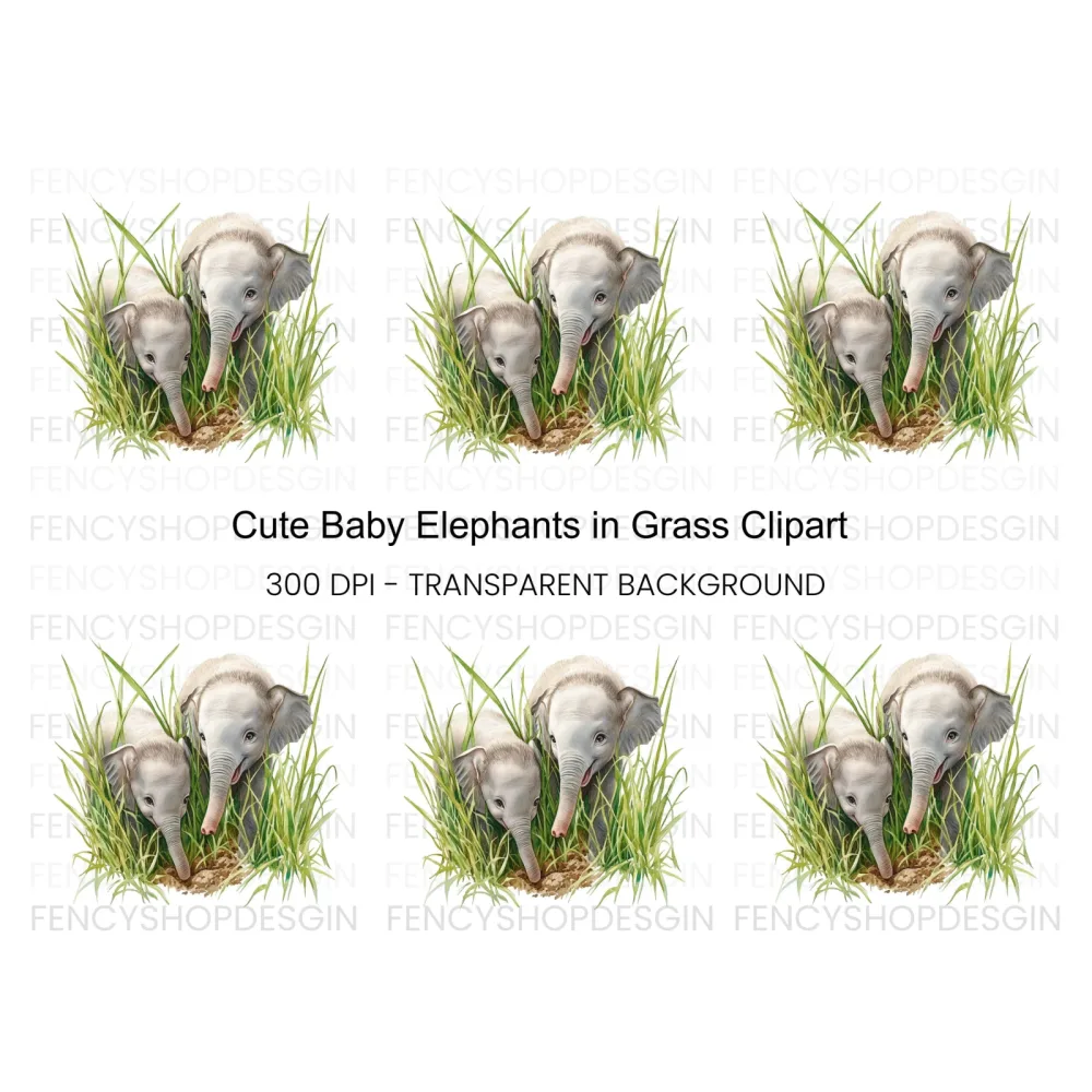 Adorable Baby Elephant Duo Clipart Bundle