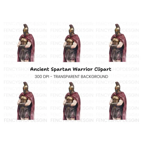 Spartan Warrior Illustration Clipart Bundle
