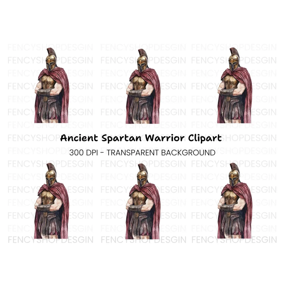 Spartan Warrior Illustration Clipart Bundle