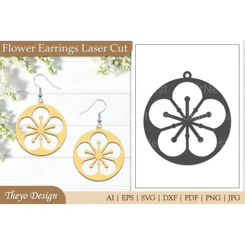 Earrings Lasercut Flower SVG Bundle