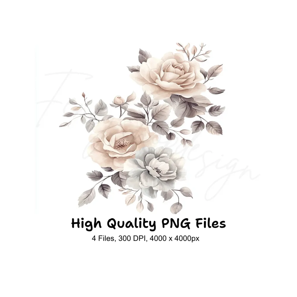 Delicate Rose Clipart Bundle