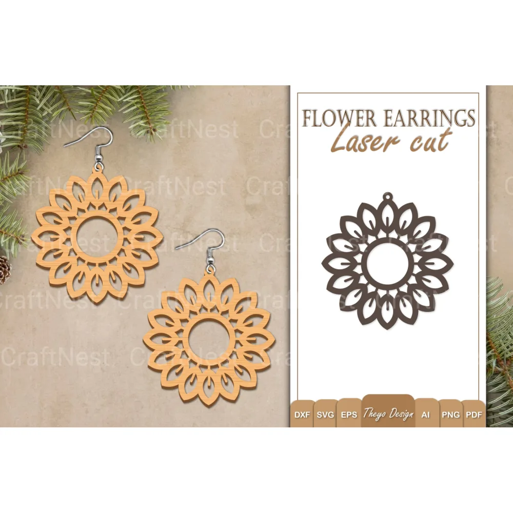 Earrings Flower SVG Bundle
