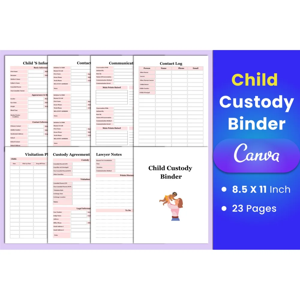 Child Custody Planner Binder