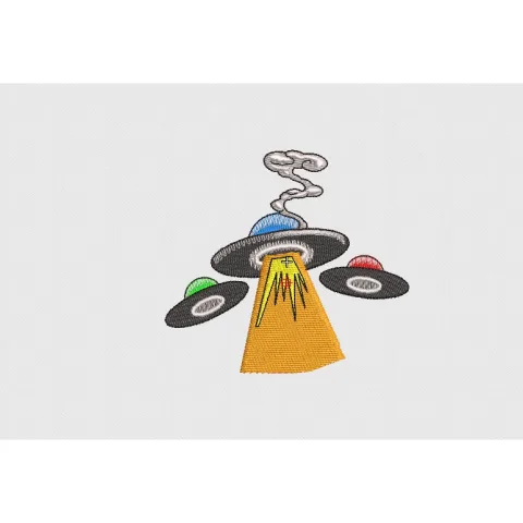 Spaceship Embroidery Design
