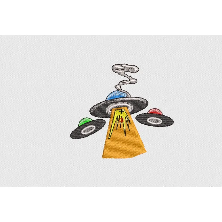 Spaceship Embroidery Design