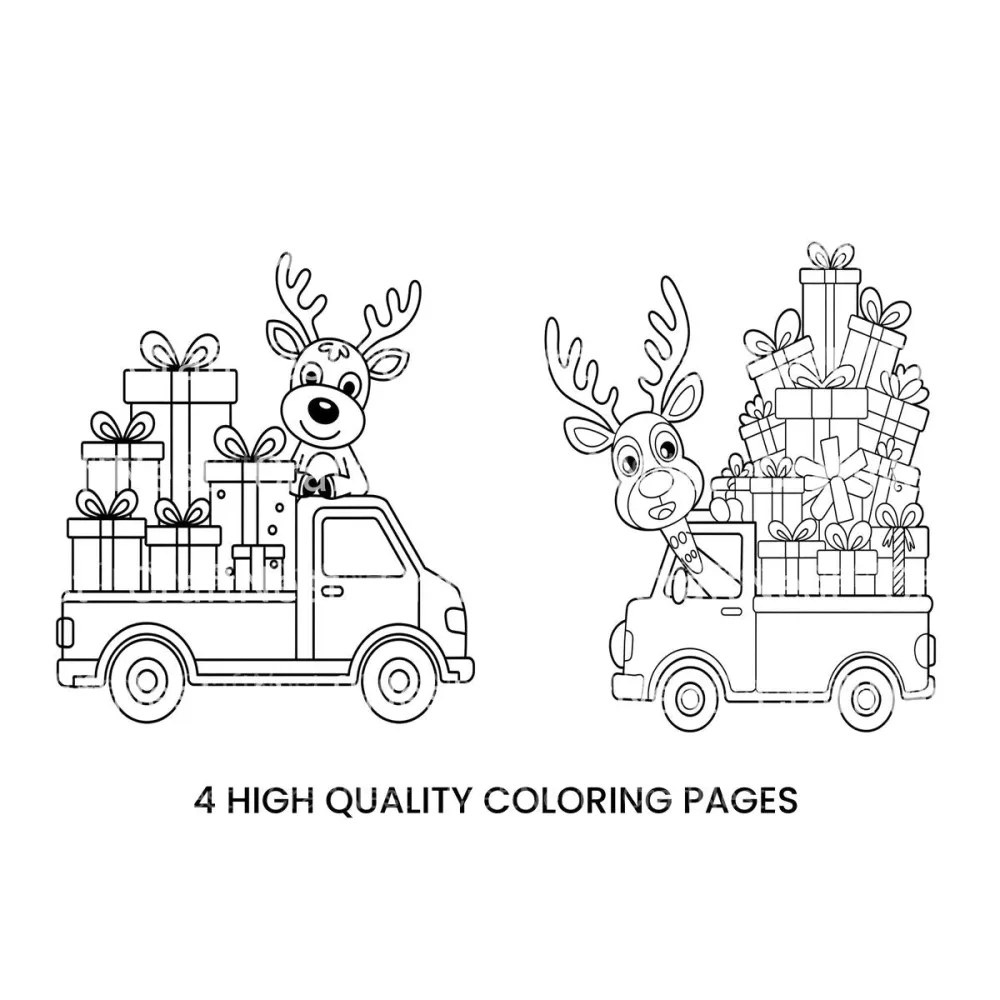 Christmas Reindeer Delivery Coloring Books