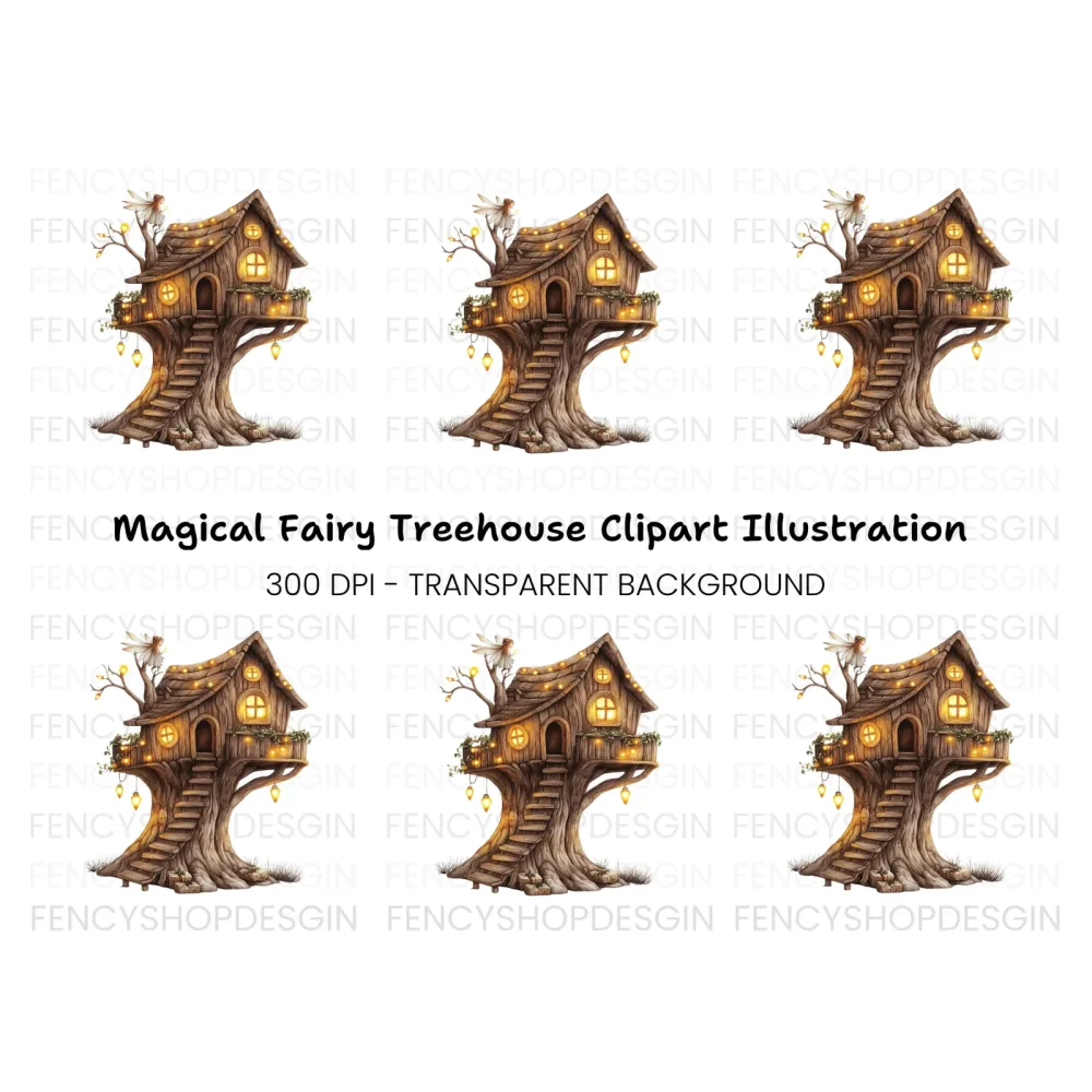 Enchanted Fairy Treehouse Clipart Bundle