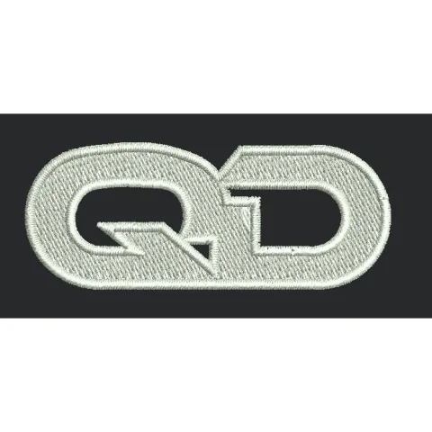 Stylized QD Lettering Embroidery Design