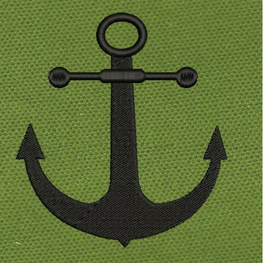 Anchor Black Nautical Emblem Embroidery Design