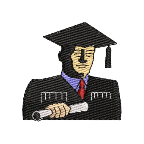 Degree Man Embroidery Design