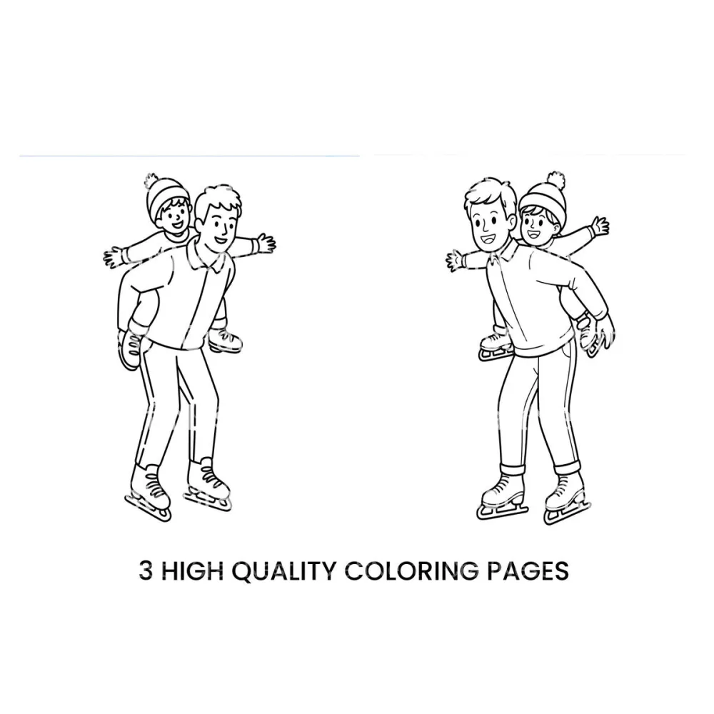 Father and Son Ice Skating Fun Coloring Books