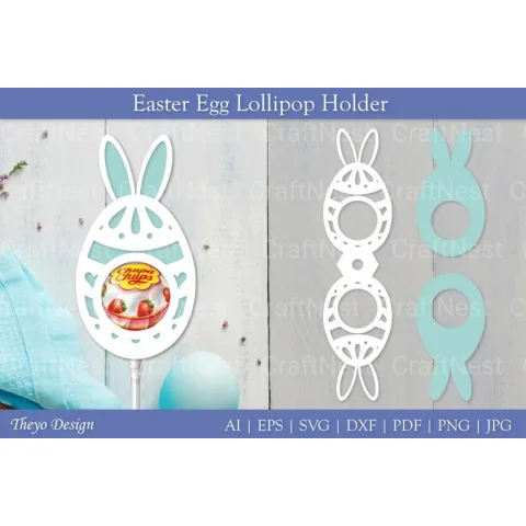 Easter Egg Lollipop Holder SVG