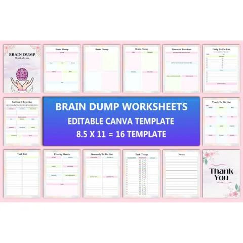 Brain Dump Worksheets Planner