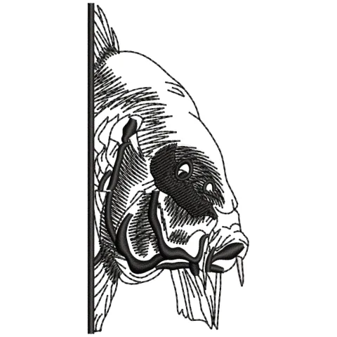 Seal Fish Head Embroidery Design