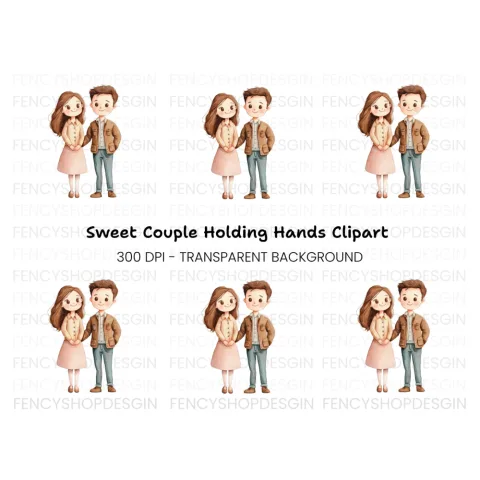Valentine's Day Cute Couple Clipart Bundle