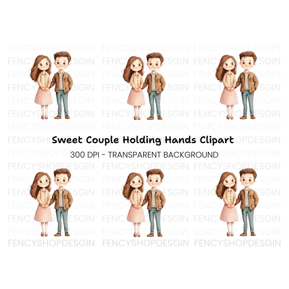 Valentine's Day Cute Couple Clipart Bundle