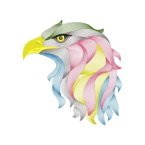 Eagle Colour Embroidery Design