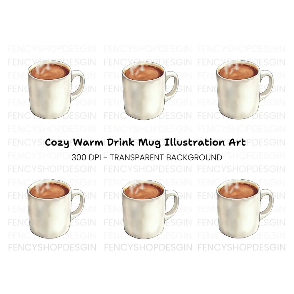 Steaming Hot Chocolate Clipart Bundle