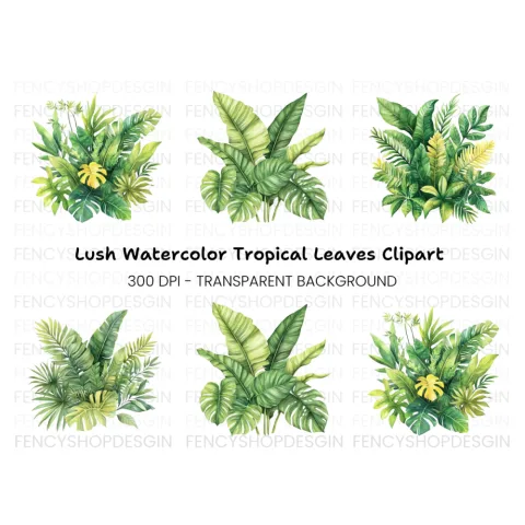 Tropical Leaves Clipart Bundle
