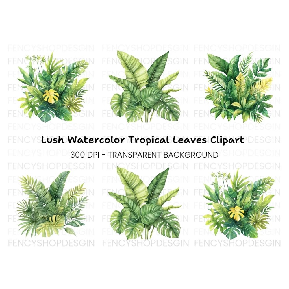 Tropical Leaves Clipart Bundle