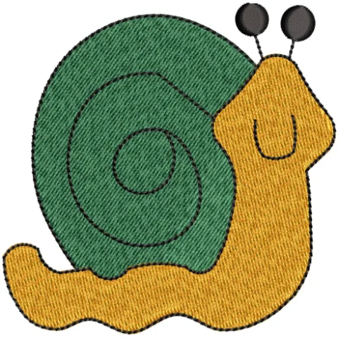 Snail Embroidery Design