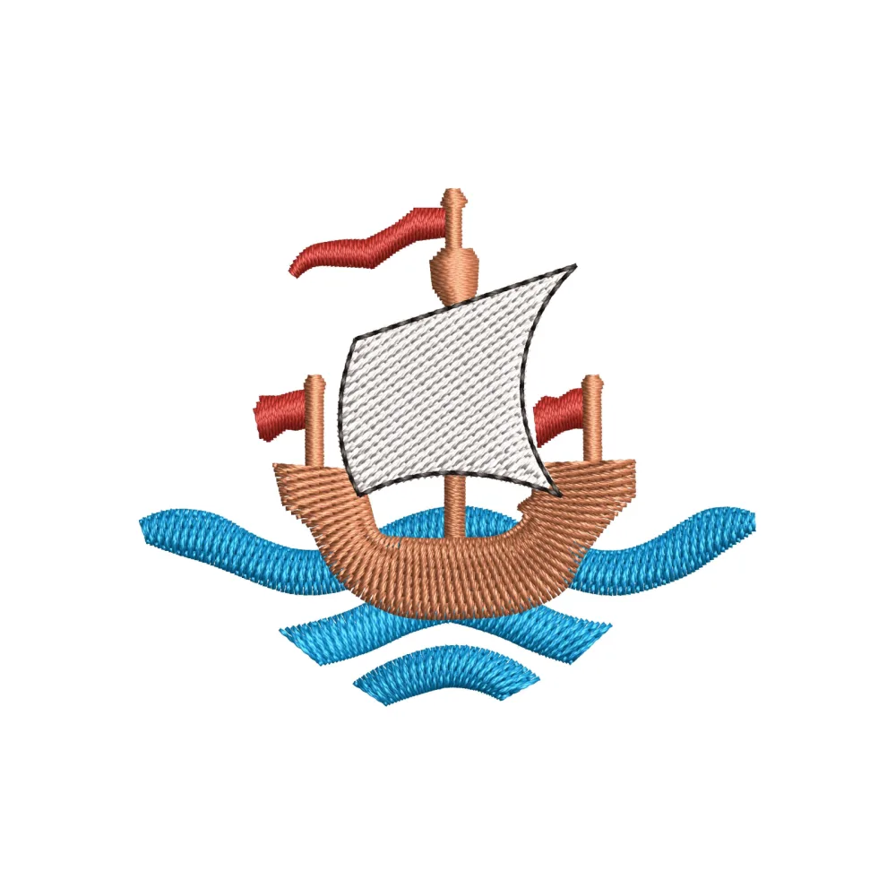 Tiny Boat Embroidery Design