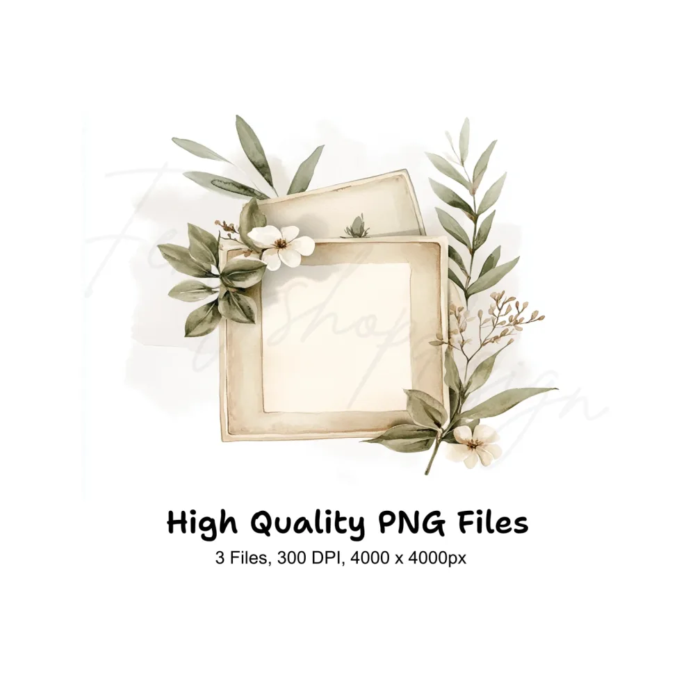 Vintage Floral Frames Clipart Bundle
