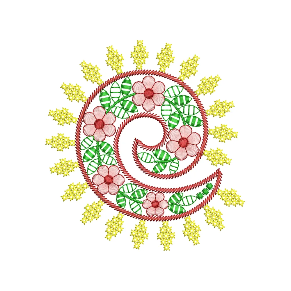 Curve Beal Embroidery Design