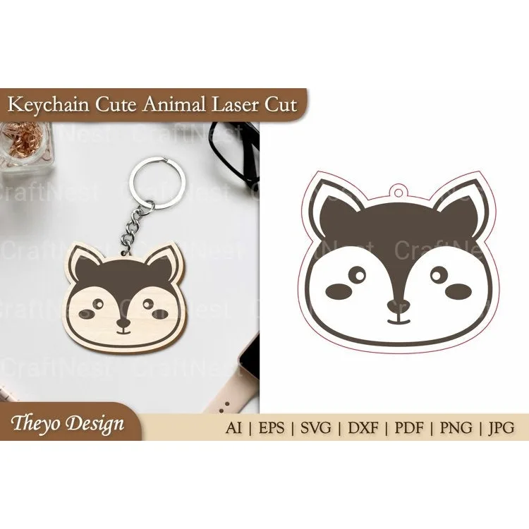 Cute Animal Keychain SVG Bundle