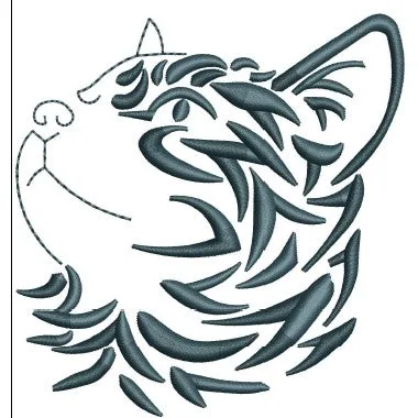 Cat Face Embroidery Design