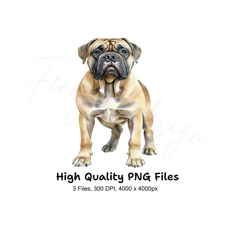 Majestic Bullmastiff Dog Clipart Bundle