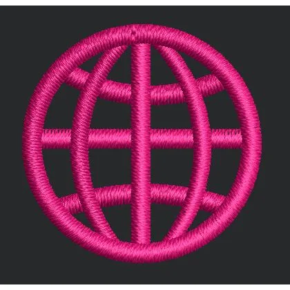 Purple Globe Embroidery Design