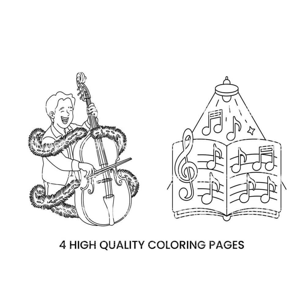 Festive Christmas Music Coloring Books