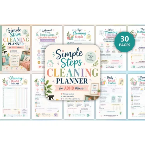 Simple Steps Cleaning For Adhd Minds Planner