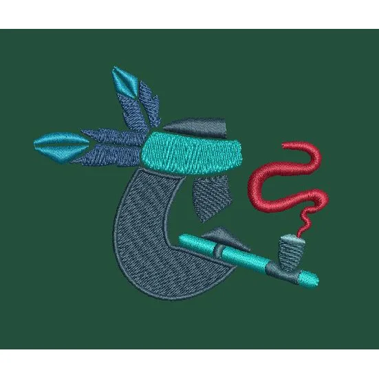 Pipe and Headdress Embroidery Design