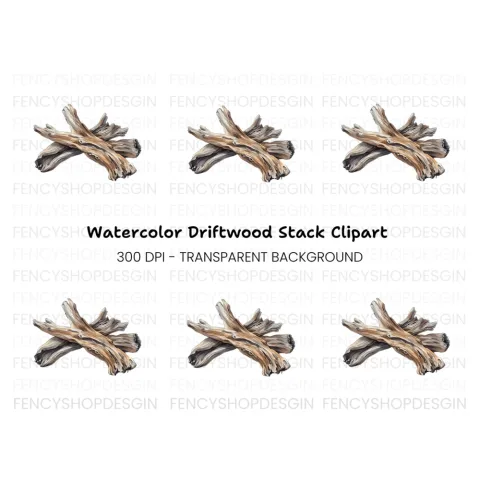 Rustic Driftwood Clipart Bundle
