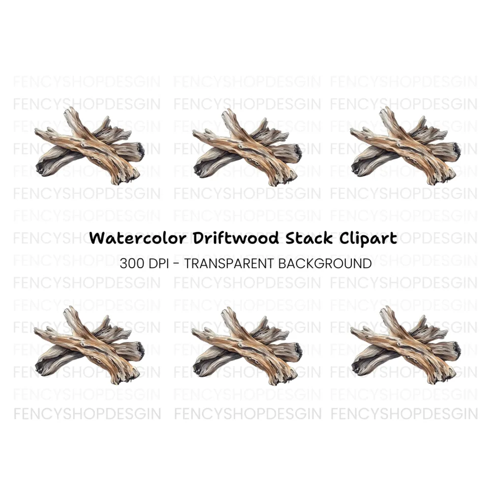 Rustic Driftwood Clipart Bundle