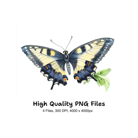 Elegant Swallowtail Butterfly Clipart Bundle