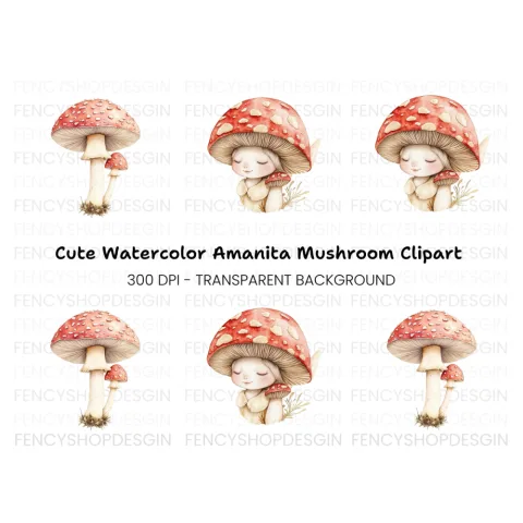 Enchanted Mushroom Fairy Clipart Bundle