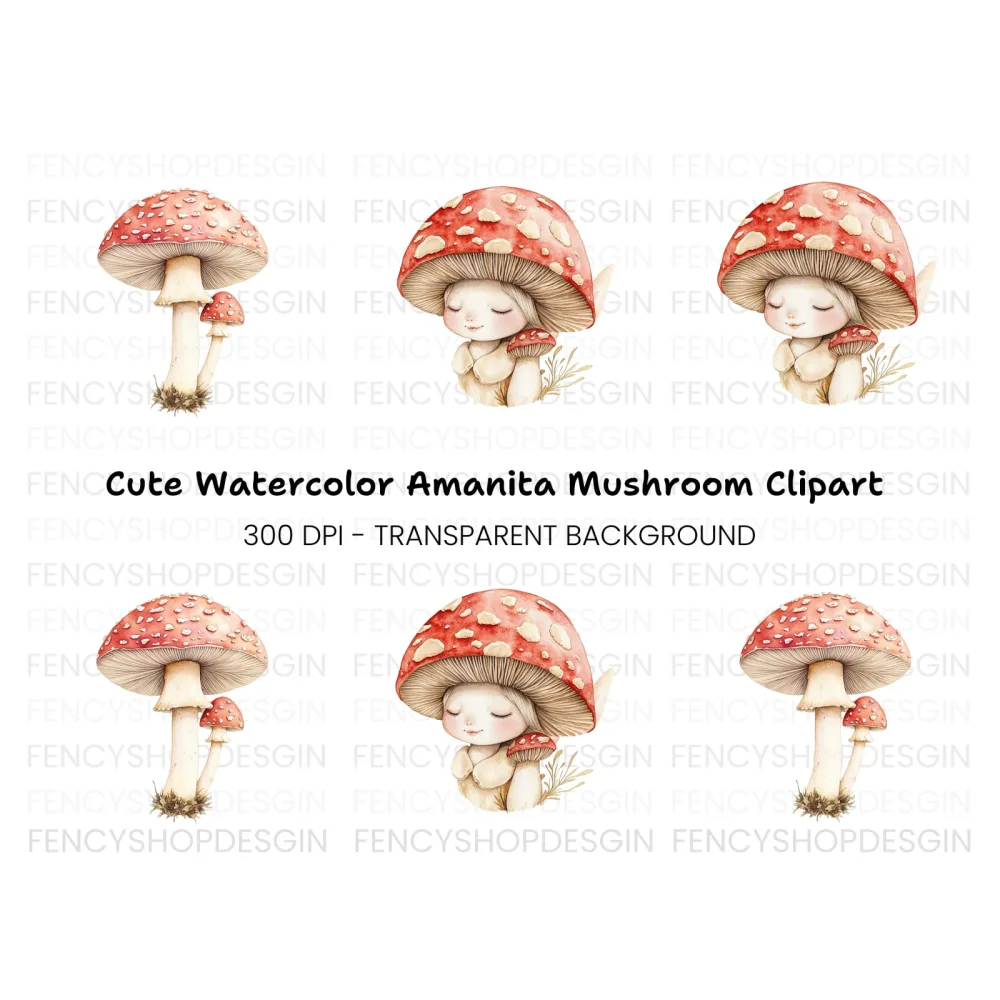 Enchanted Mushroom Fairy Clipart Bundle