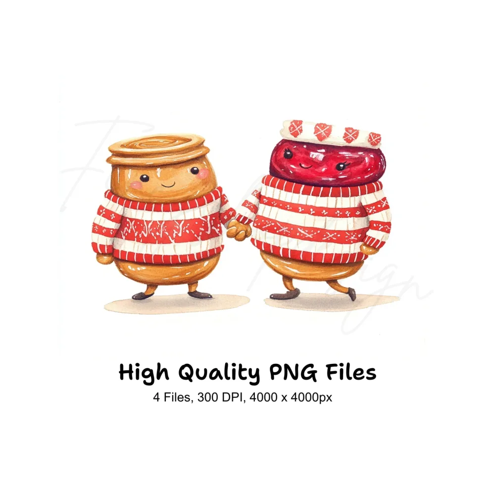 Cute Peanut Butter and Jelly Clipart Bundle