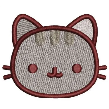 Cat Face Embroidery Design